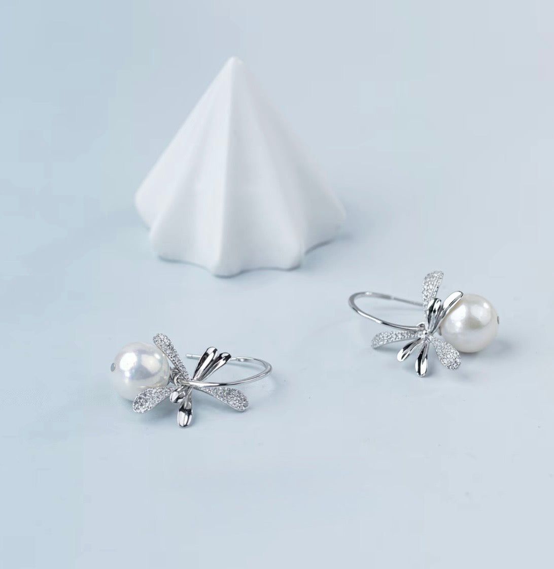 "Fairy" Freshwater Pearl 11-12mm S925 Sliver Earring Exquisite and Fashionable