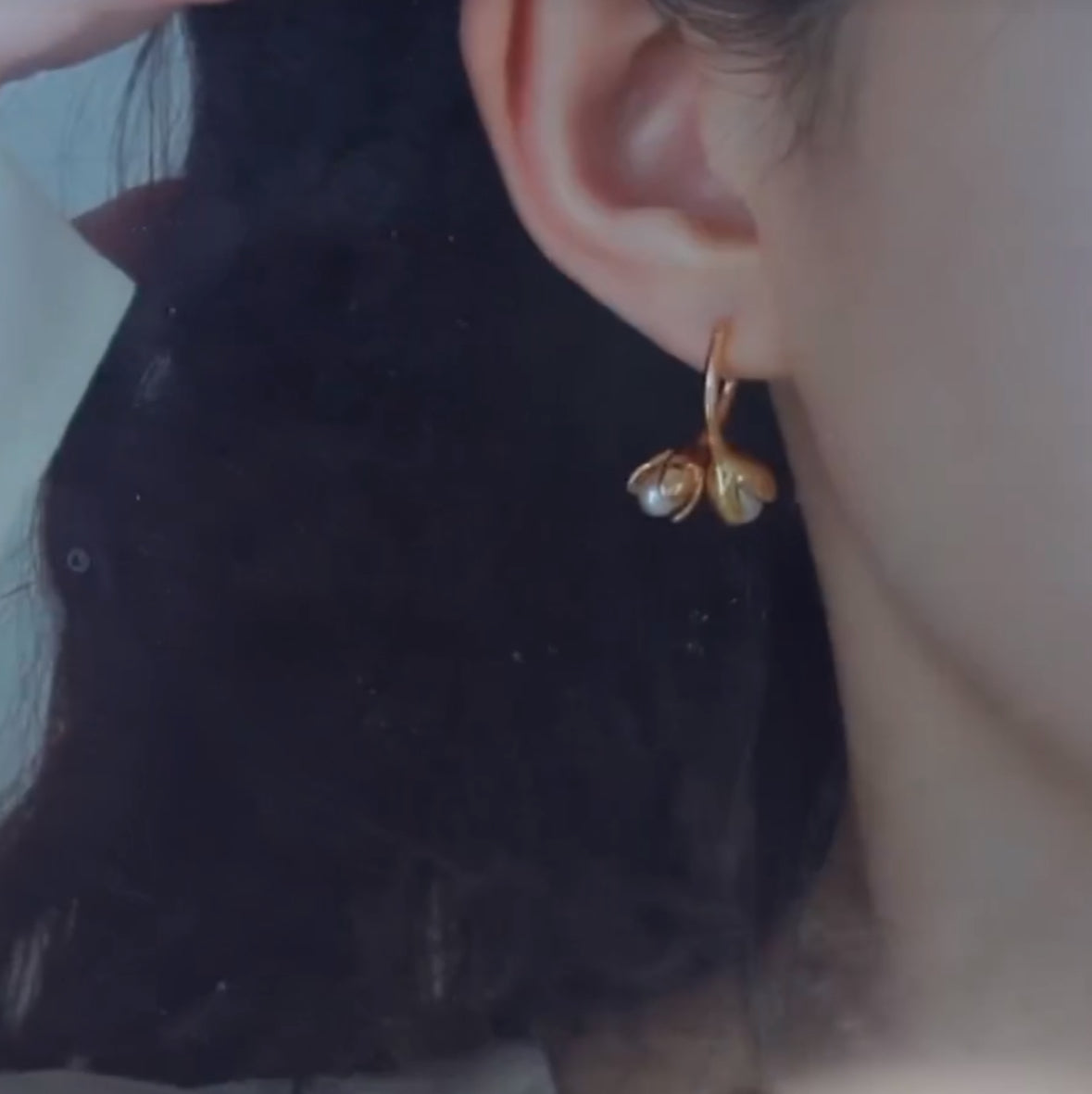 Designer Style:Freshwater Non-bead Pearl 'Magnolia' Earrings 8.5-9.5mm, Fashionable and Versatile