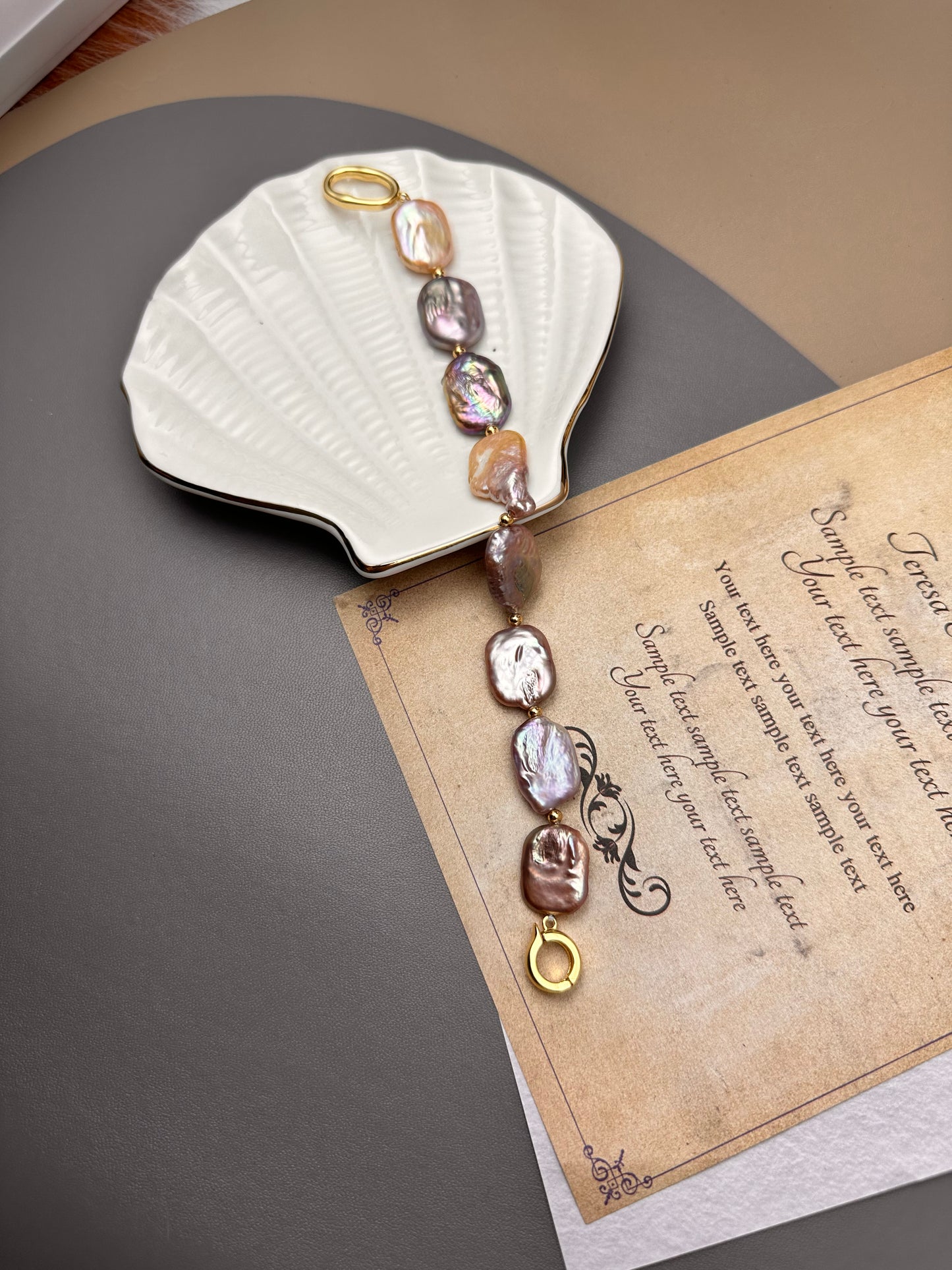 Cultured purple aurora Baroque Freshwater Purple Pearl (11-14mm) Bracelet