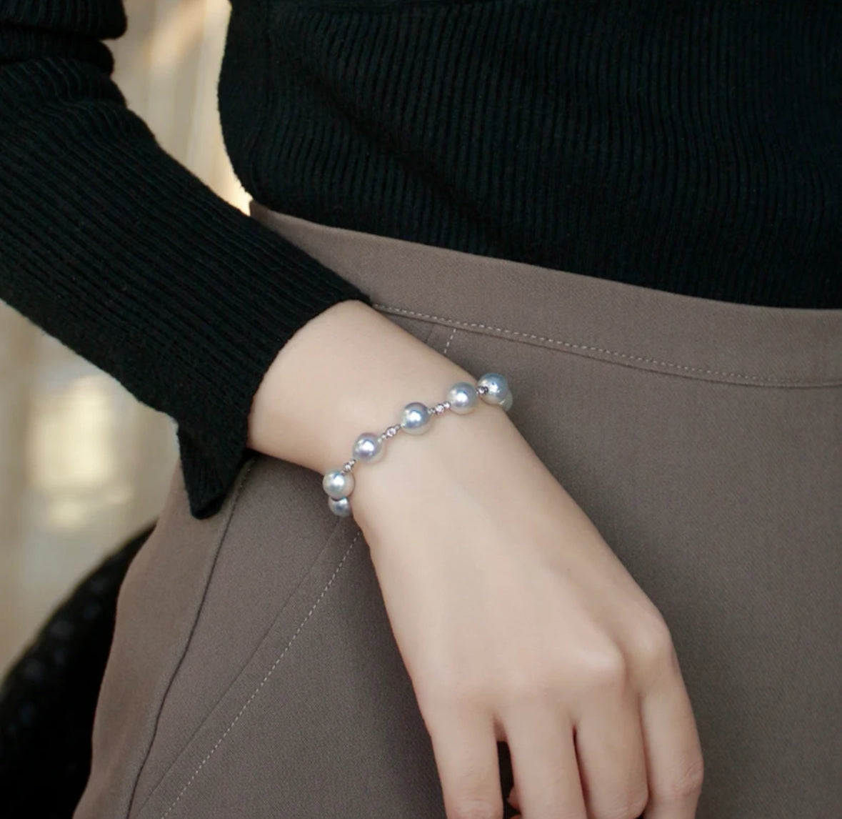 7-8mm Japanese Akoya Madama Seawater Pearl Bracelets