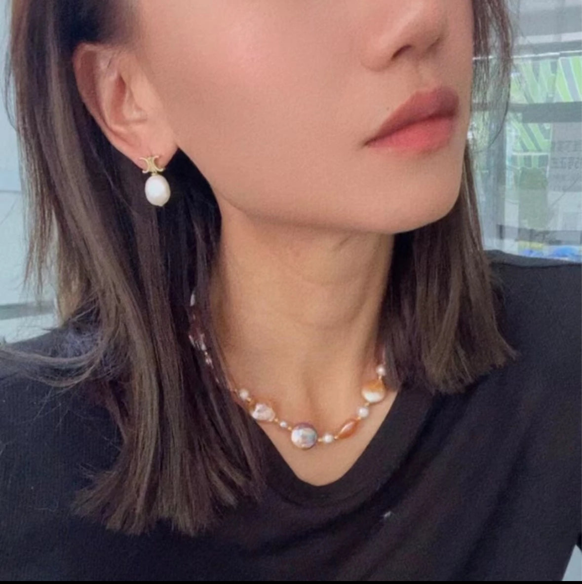 Natural Freshwater Purple Baroque Pearl with Iridescent light Necklace, 11-14mm (Diverse Selection Shipped, 1 Piece)