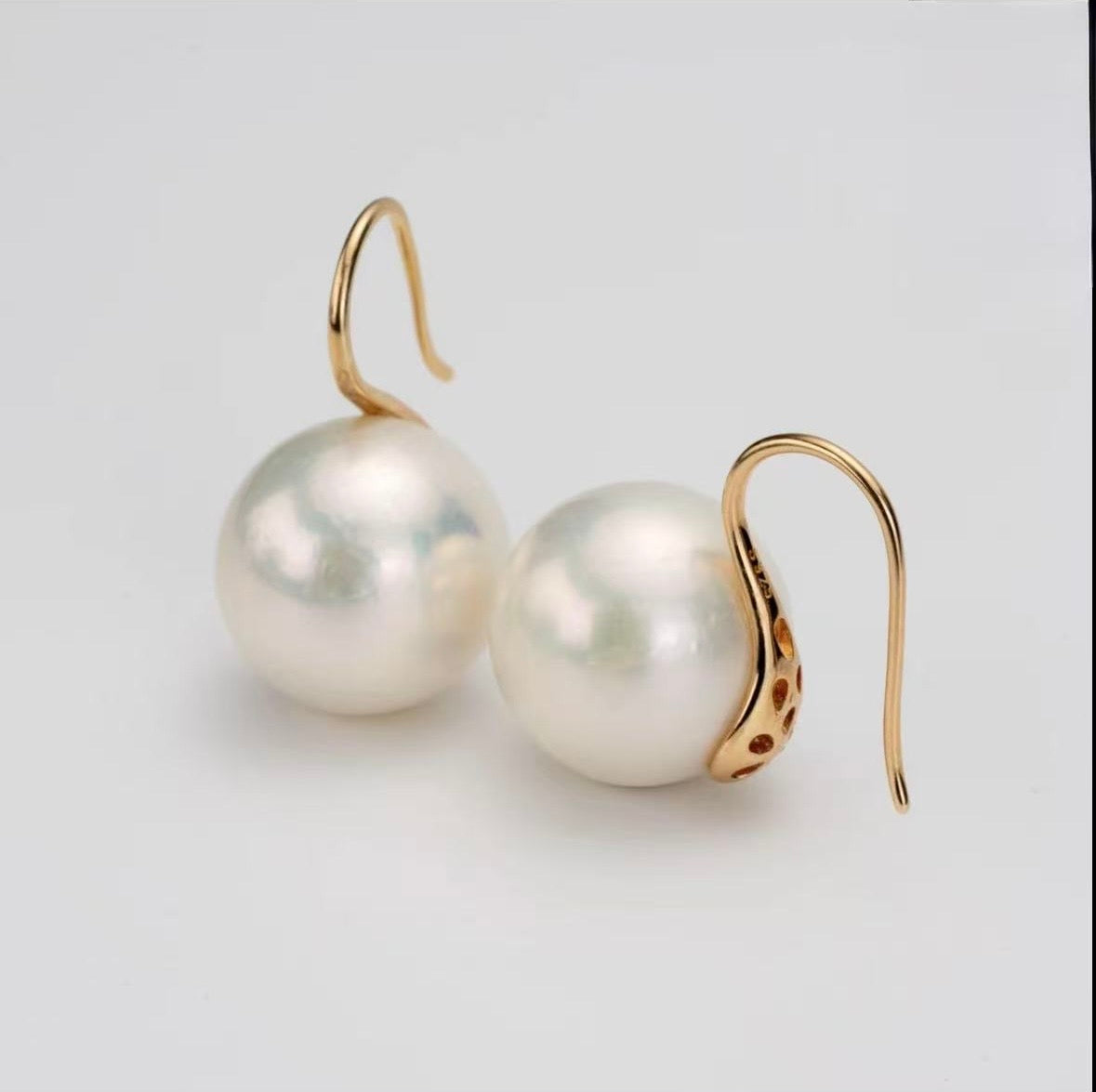 Freshwater Pearl and Pavé Drop Earrings, Created for Ryleen Jewelry 14-15mm