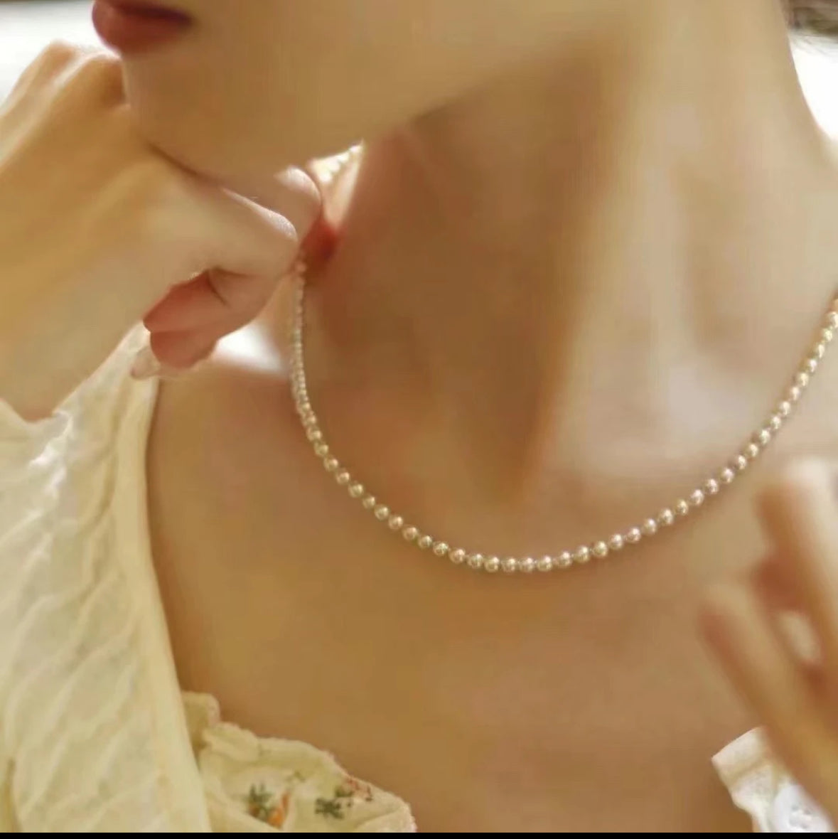 Baby Petite Pearls: 3-4mm non-bead freshwater Pearls, Fairy Simple, Classic White