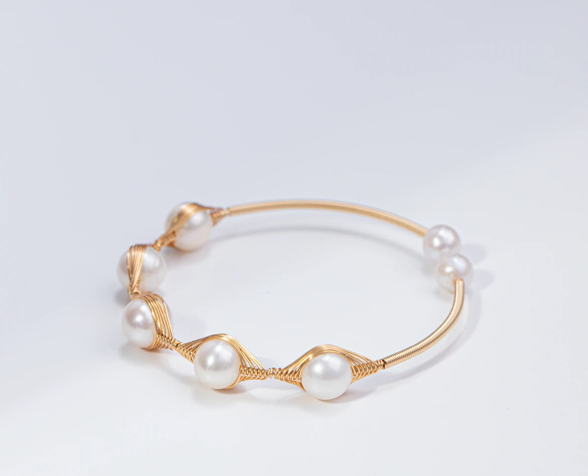 Freshwater Pearl Bracelet 7-8mm Opening Adjustable Classic All-match Design