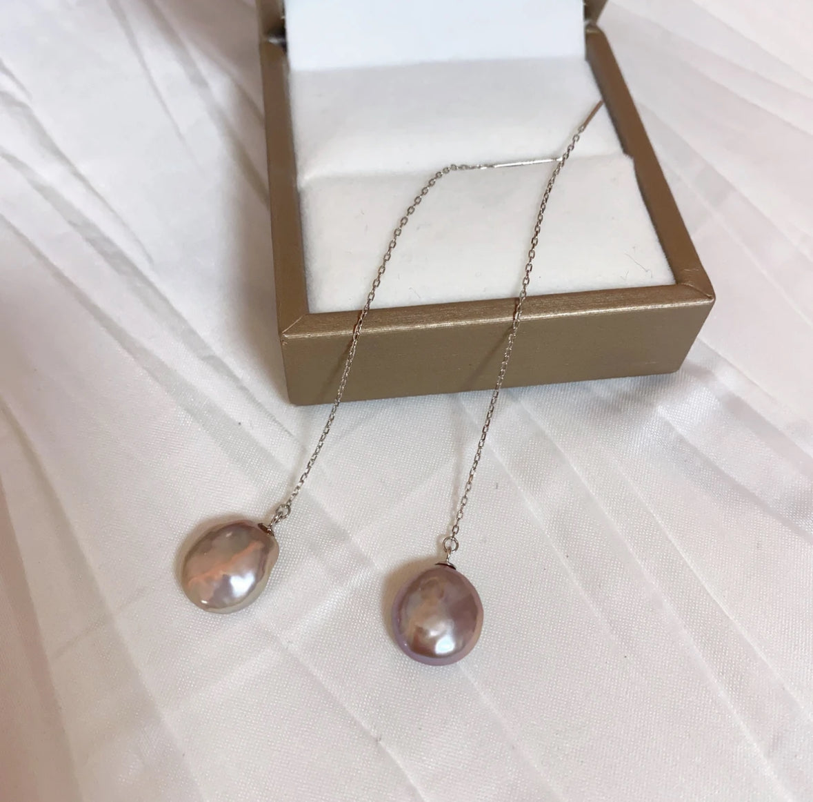 High Luster Purple Baroque Pearls with S925 Silver Ear Threads (Variety Shipped, One Pair) ,A89