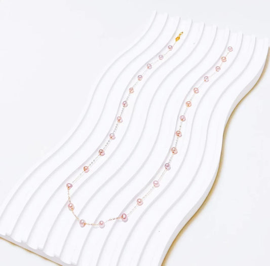 Non-bead Freshwater Pearl “a canopy of twinkling stars ”Necklace