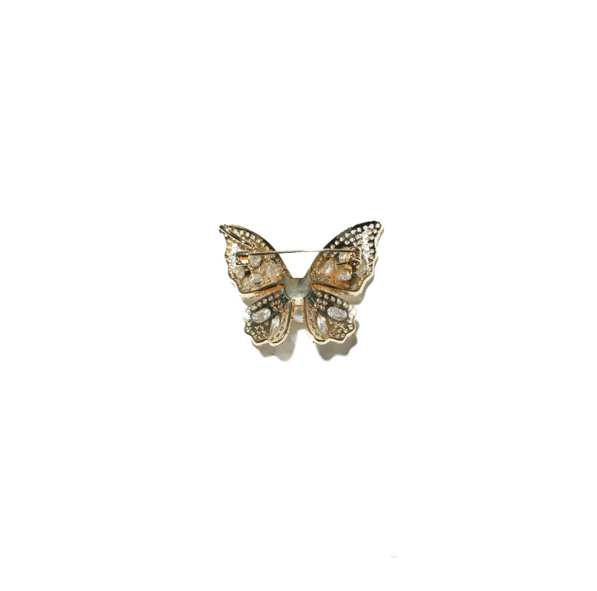 Butterfly Brooch With Cultured Golden Pearl