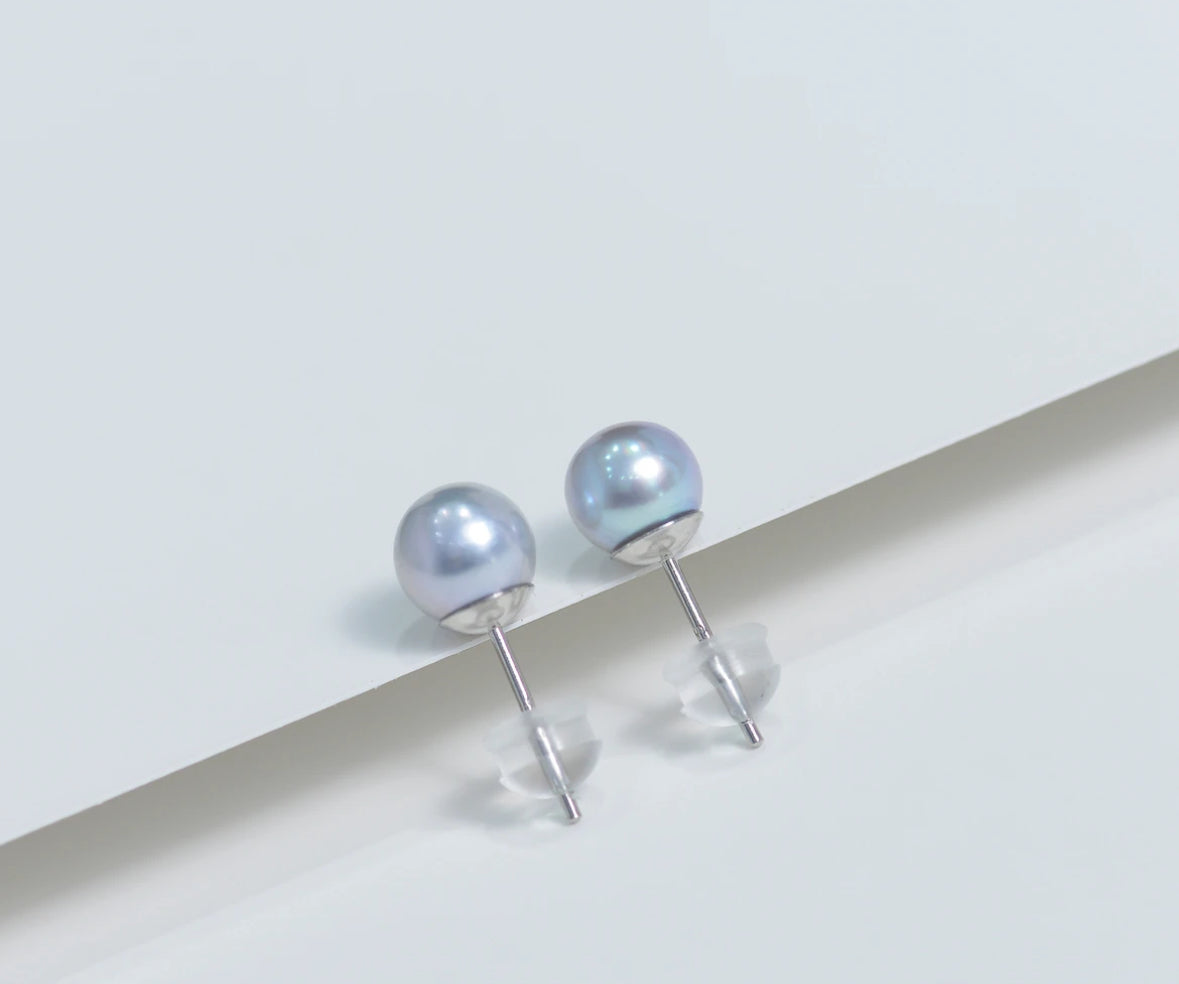 7-8mm Japanese Madama Akoya Pearl Earrings