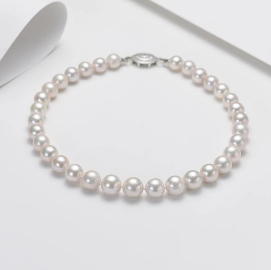 11-14mm Freshwater White Pearl Strand Necklace, Classic Elegance,A23