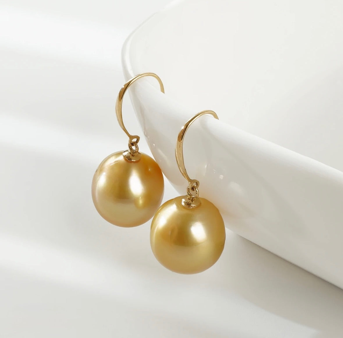 Philippine rich gold baroque pearl and Pavé Drop Earrings, Created for Ryleen Jewelry 11-13mm (Diverse Shipping)