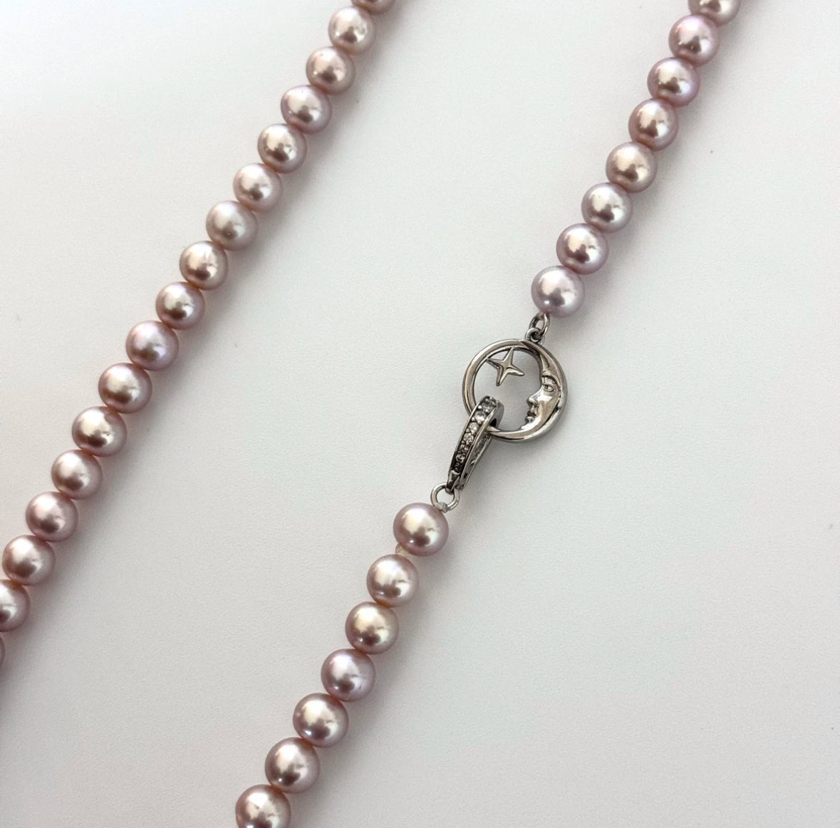 Freshwater Purple Purple, non-bead, 5.5-6.5mm, Star and Moon Radiance Design, Pearl Necklace