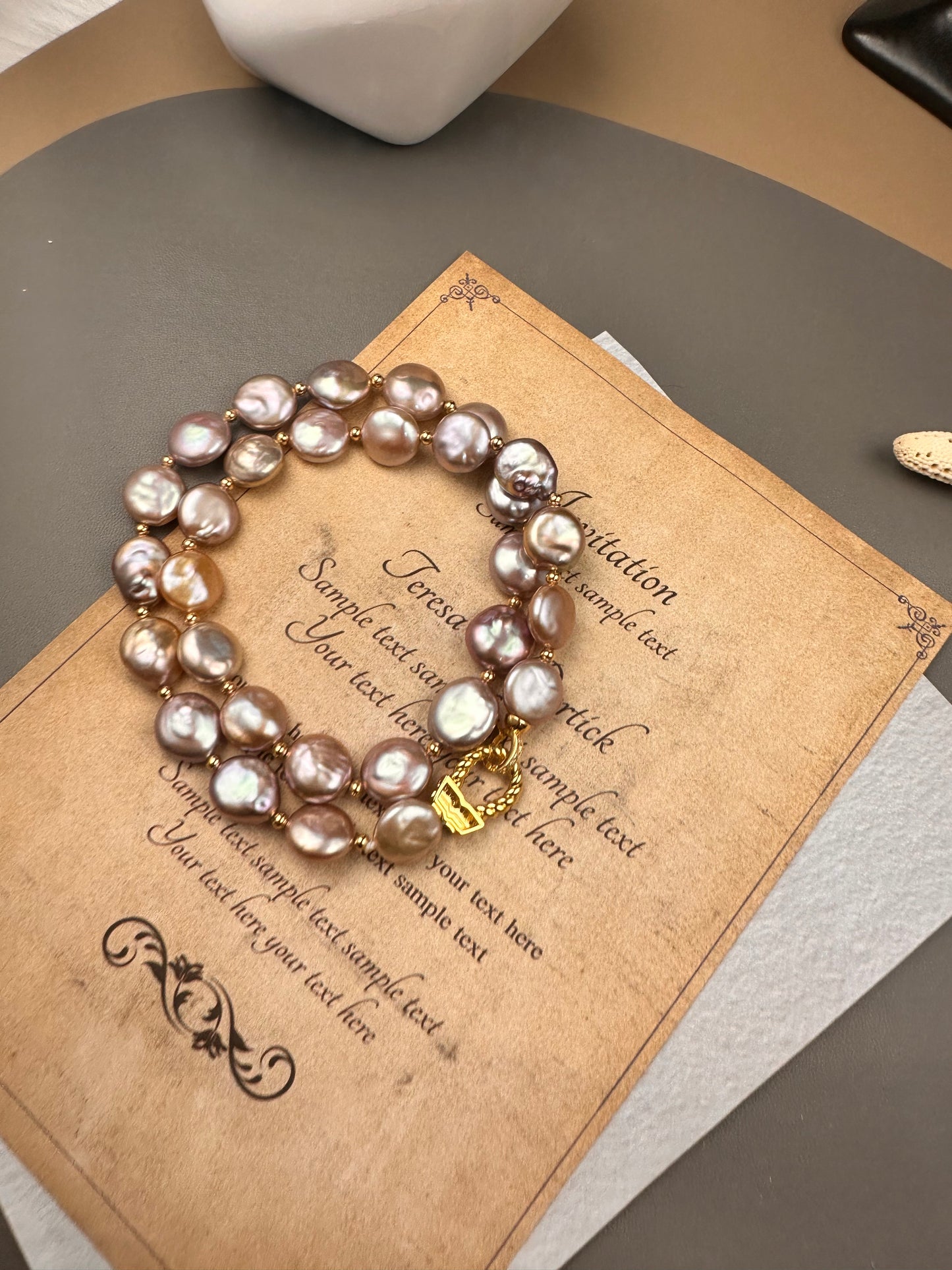 Natural Freshwater Purple Baroque Pearl with Iridescent light Necklace, 11-14mm (Diverse Selection Shipped, 1 Piece)