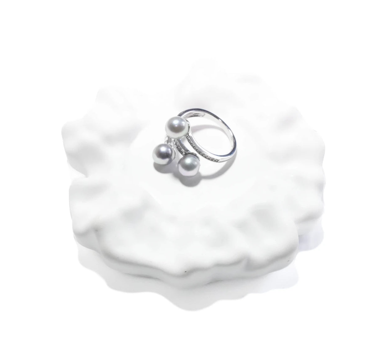 Japanese Madama Akoya Pearl Designer Ring/8-8.5MM