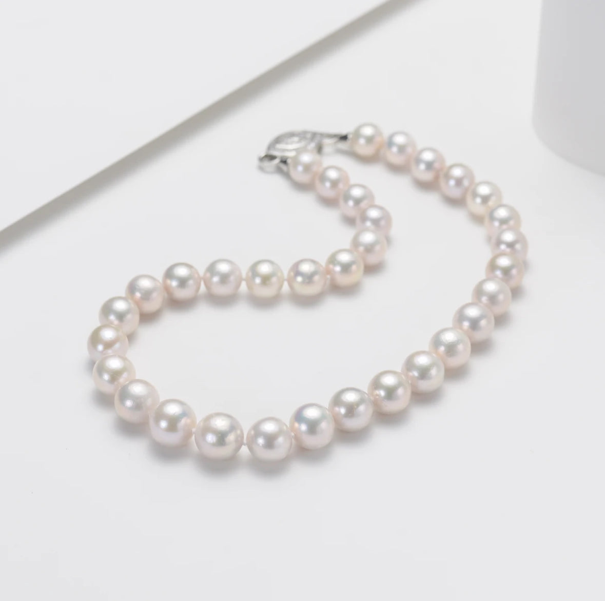 11-14mm Freshwater White Pearl Strand Necklace, Classic Elegance,A23