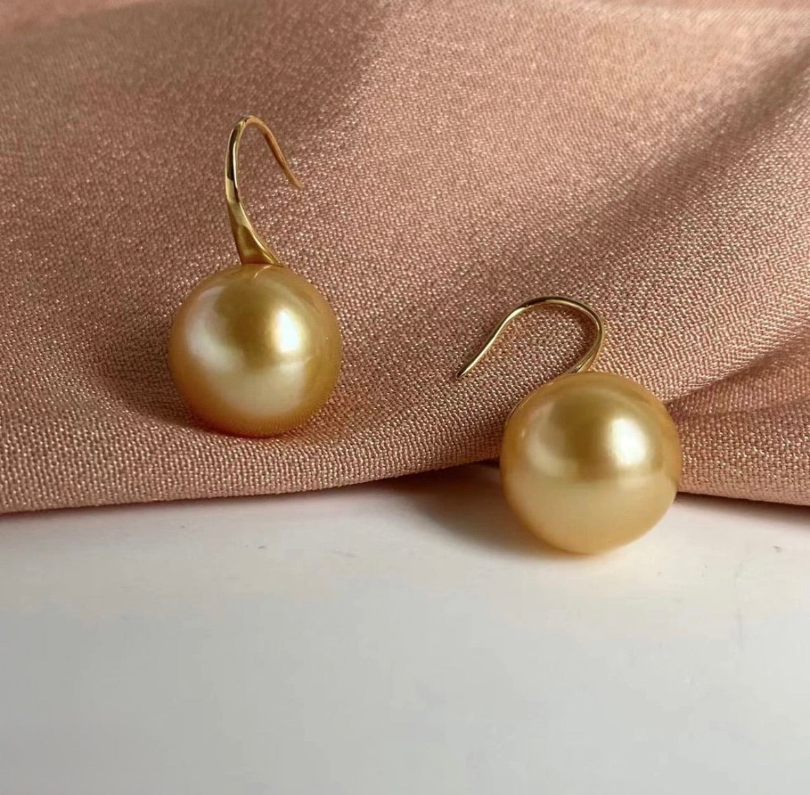 Philippine rich gold pearl and Pavé Drop Earrings, Created for Ryleen Jewelry 12-14mm (Diverse Shipping)