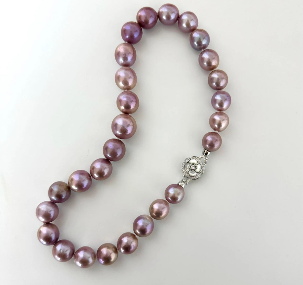 Natural Freshwater Morandi Purple Pearl 14mm+ Collector's Grade Pearl Necklace
