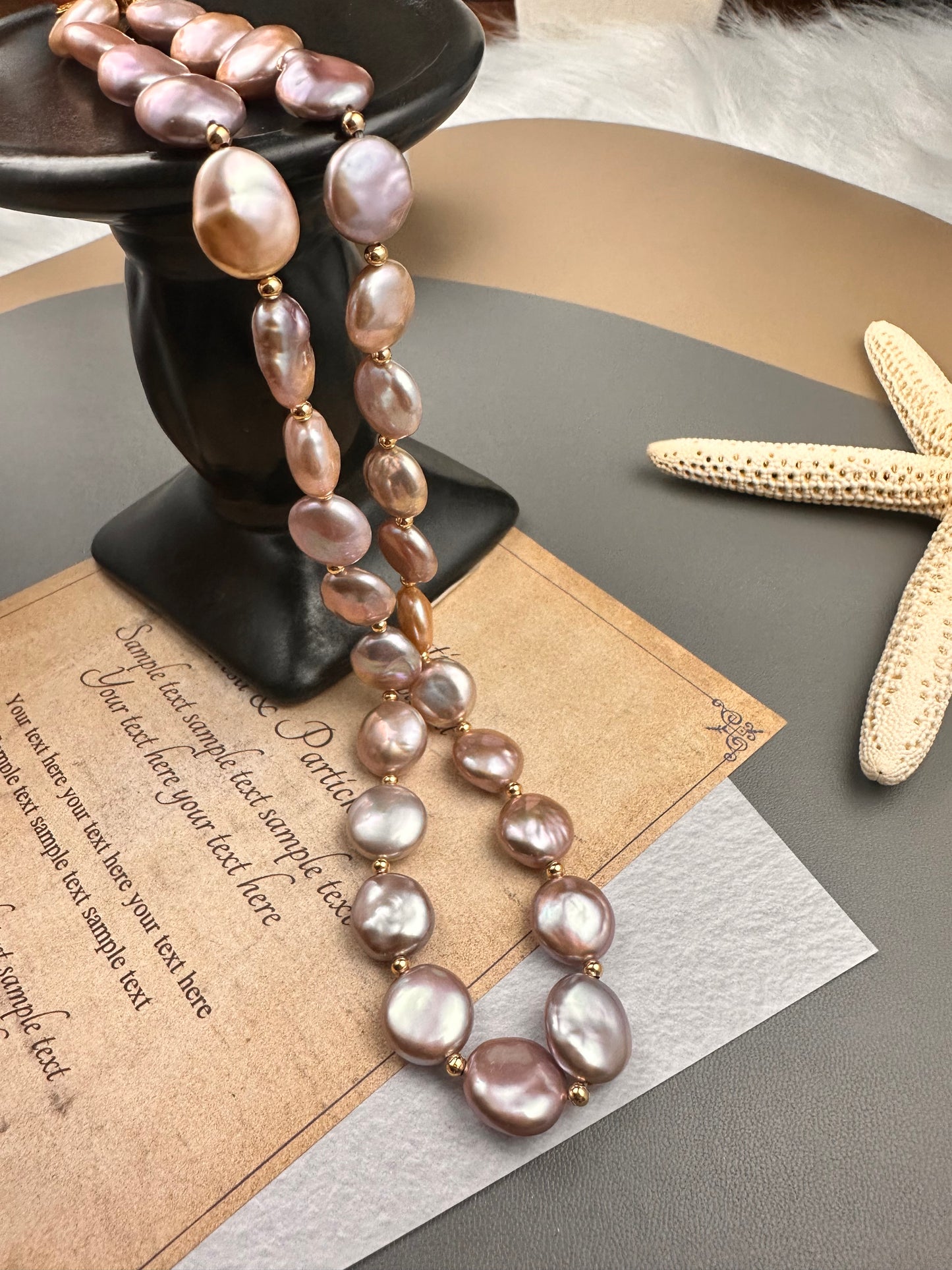 Natural Freshwater Purple Baroque Pearl with Iridescent light Necklace, 11-14mm (Diverse Selection Shipped, 1 Piece)