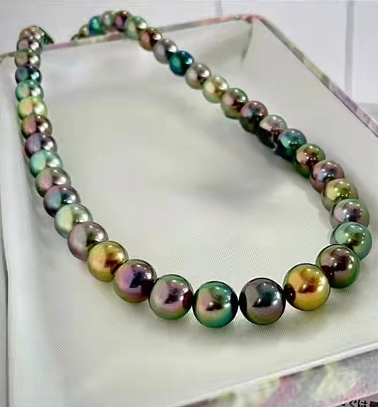 Custom Top-Grade Tahitian Morandi 11-13mm Aurora Necklace
