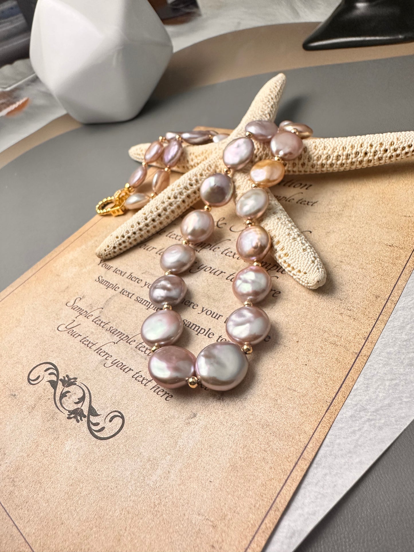 Natural Freshwater Purple Baroque Pearl with Iridescent light Necklace, 11-14mm (Diverse Selection Shipped, 1 Piece)