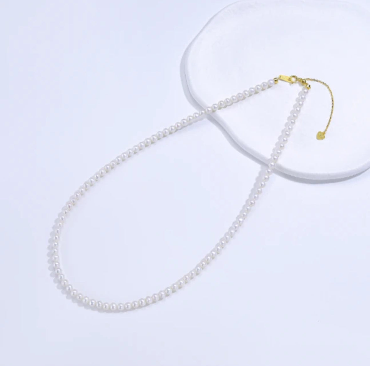 Baby Petite Pearls: 3-4mm non-bead freshwater Pearls, Fairy Simple, Classic White