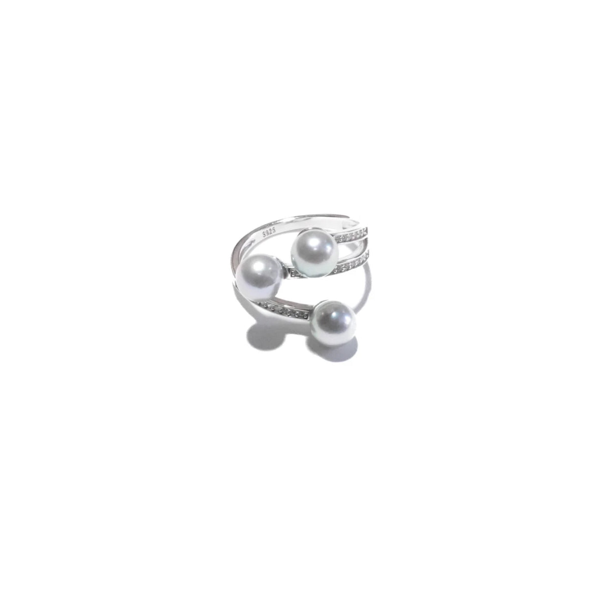 Japanese Madama Akoya Pearl Designer Ring/8-8.5MM