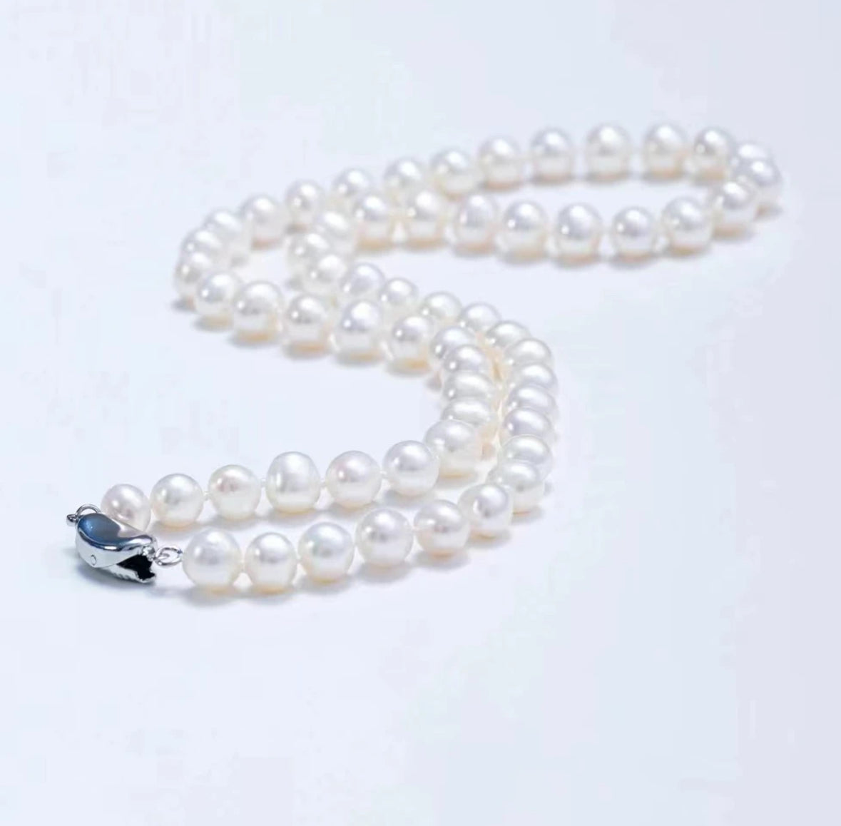 8.5-9.5mm Freshwater Non-bead cultured pearl collar necklace(include Guild gem Lab certified)