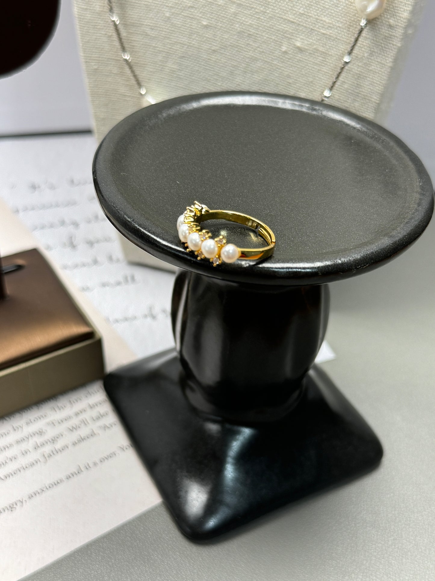 Freshwater Non-Bead Versatile Seven Pearl Ring