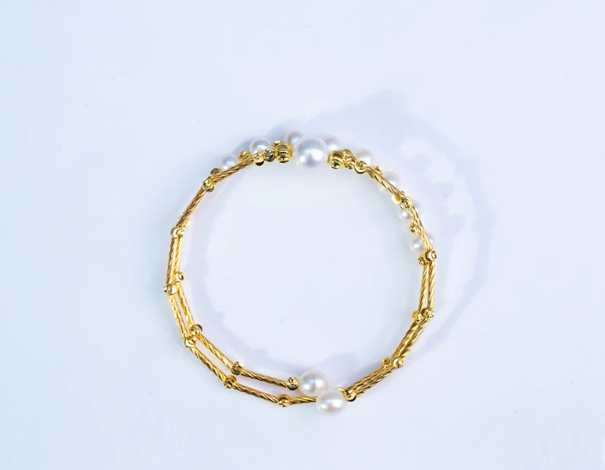 Freshwater non-bead pearl bracelet 5-6/7-8mm fashion versatile retro atmosphere light luxury