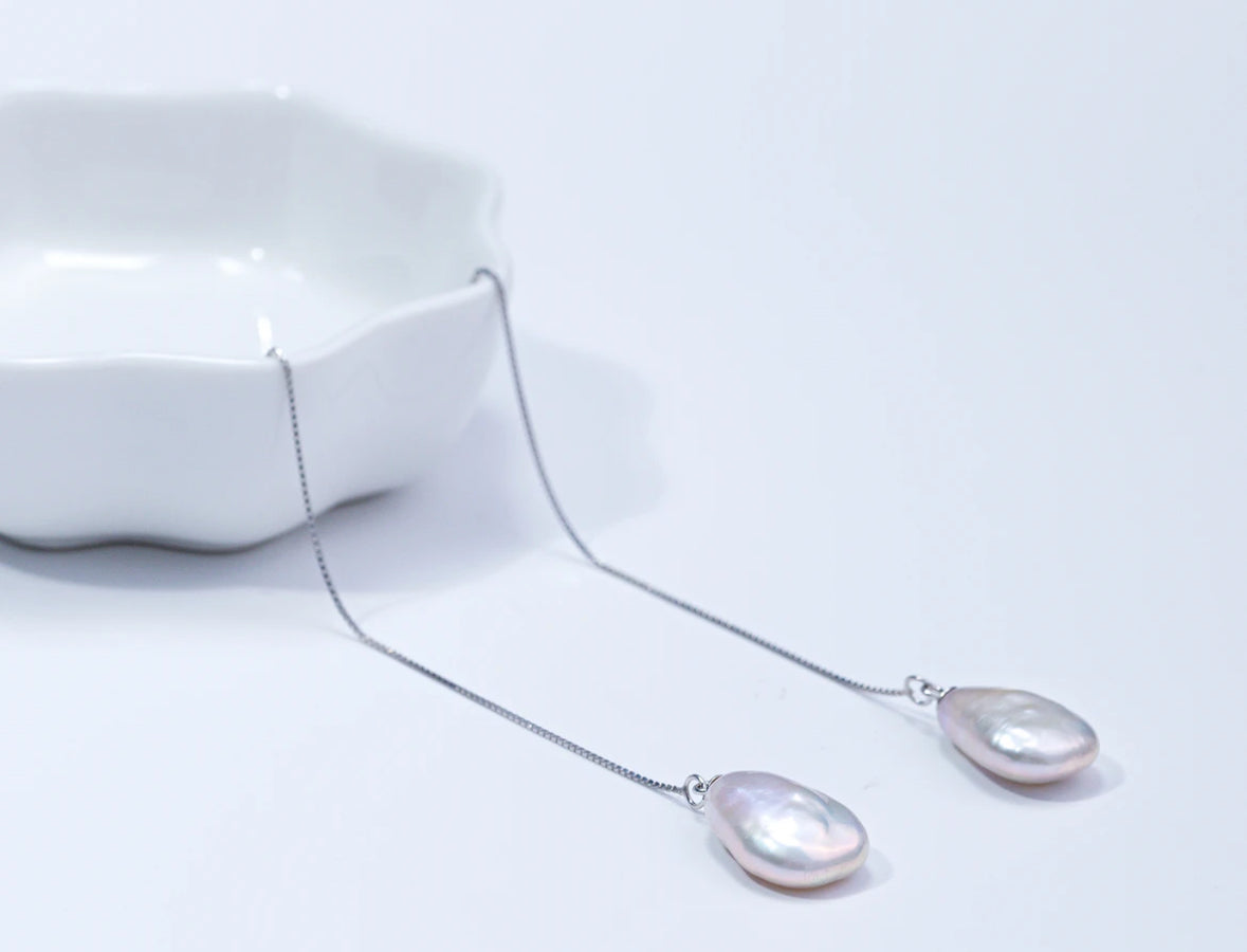 Freshwater 'Mermaid's Tears' Baroque Ear Threads 11-13mm (Assorted Styles Shipped, 1 Piece)