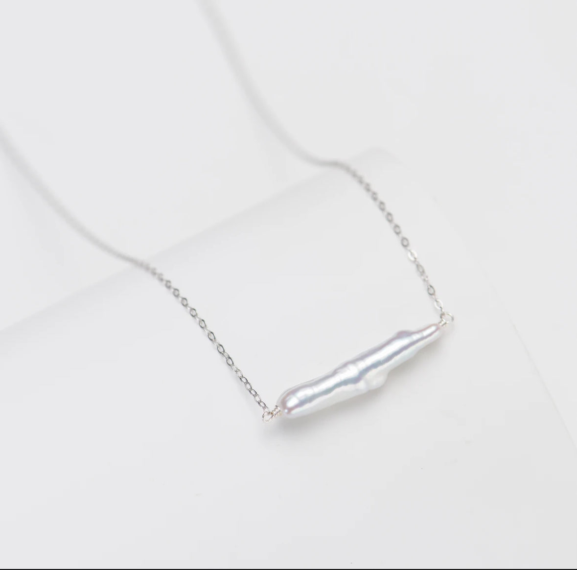 Designer Style: Freshwater Baroque'Best Wishes' Silver strip Necklace & Earrings set(Assorted Styles Shipped, 1 set)