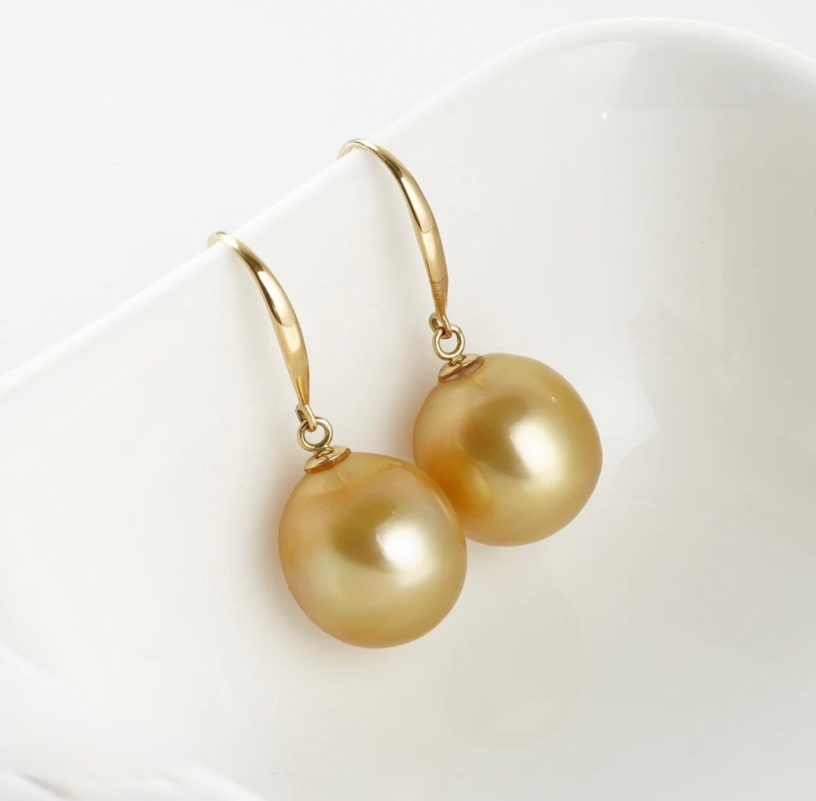 Philippine rich gold baroque pearl and Pavé Drop Earrings, Created for Ryleen Jewelry 11-13mm (Diverse Shipping)