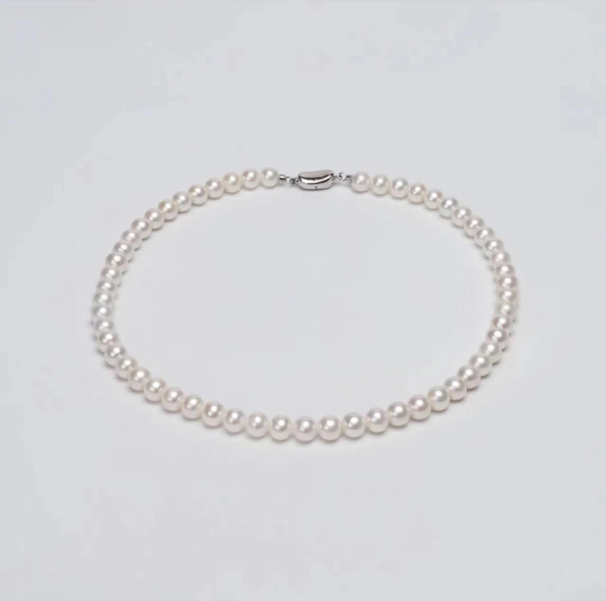 6.5-7.5mm Freshwater Non-bead cultured pearl collar necklace(include Guild gem Lab certified)