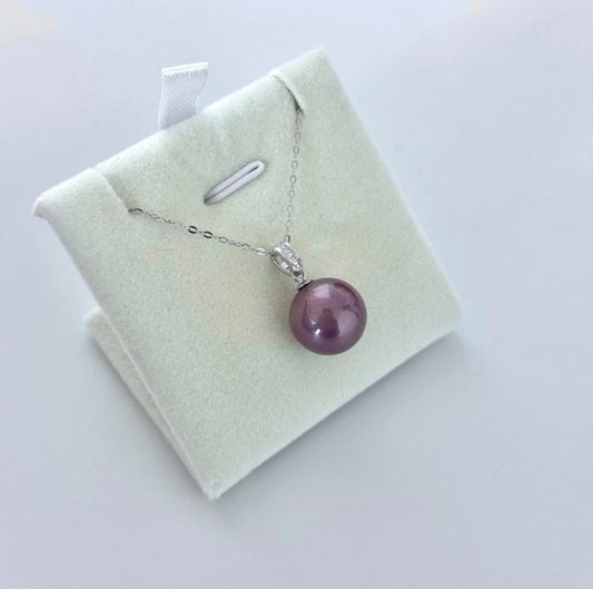 Natural Freshwater Versatile Lavish Style Purple Pearl Pendant 12-13mm D32