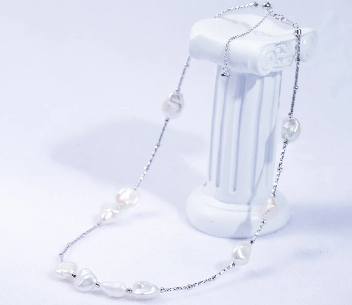 Wild KESHI Non-bead freshwater pearls with a sky full of stars all over, entire S925 silver (diverse shipping, one piece¥