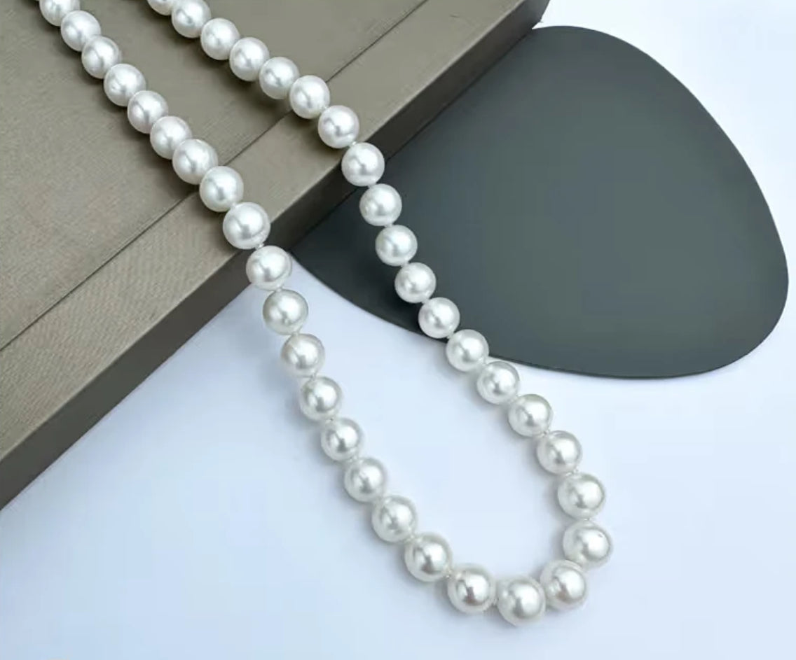 Freshwater Non-bead 8.5-9.5mm cultured pearl collar necklace