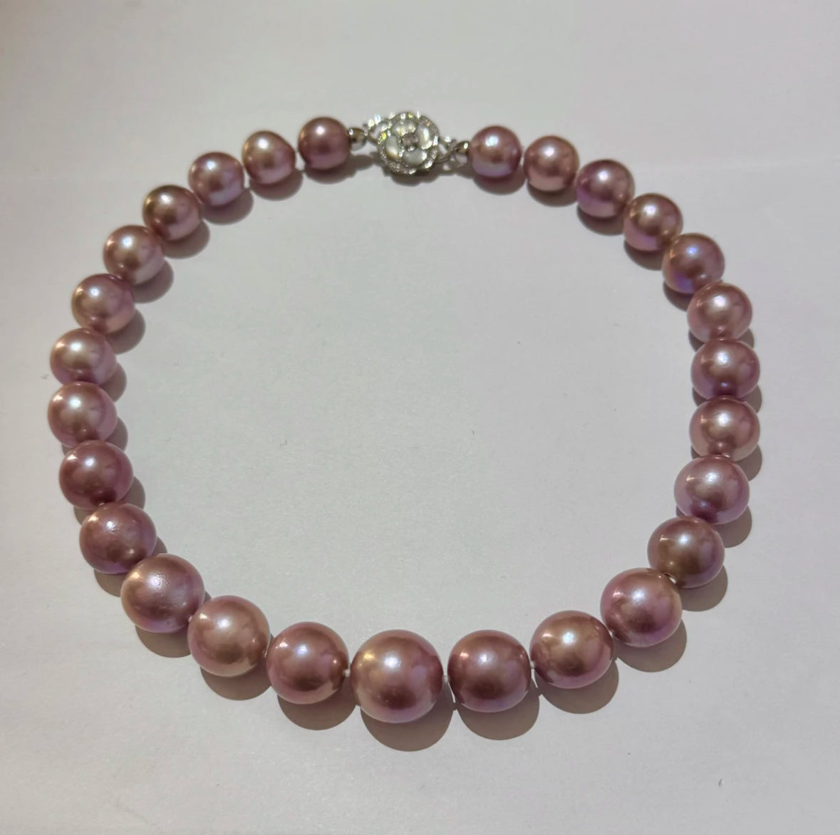 Natural Freshwater Morandi Purple Pearl 14mm+ Collector's Grade Pearl Necklace