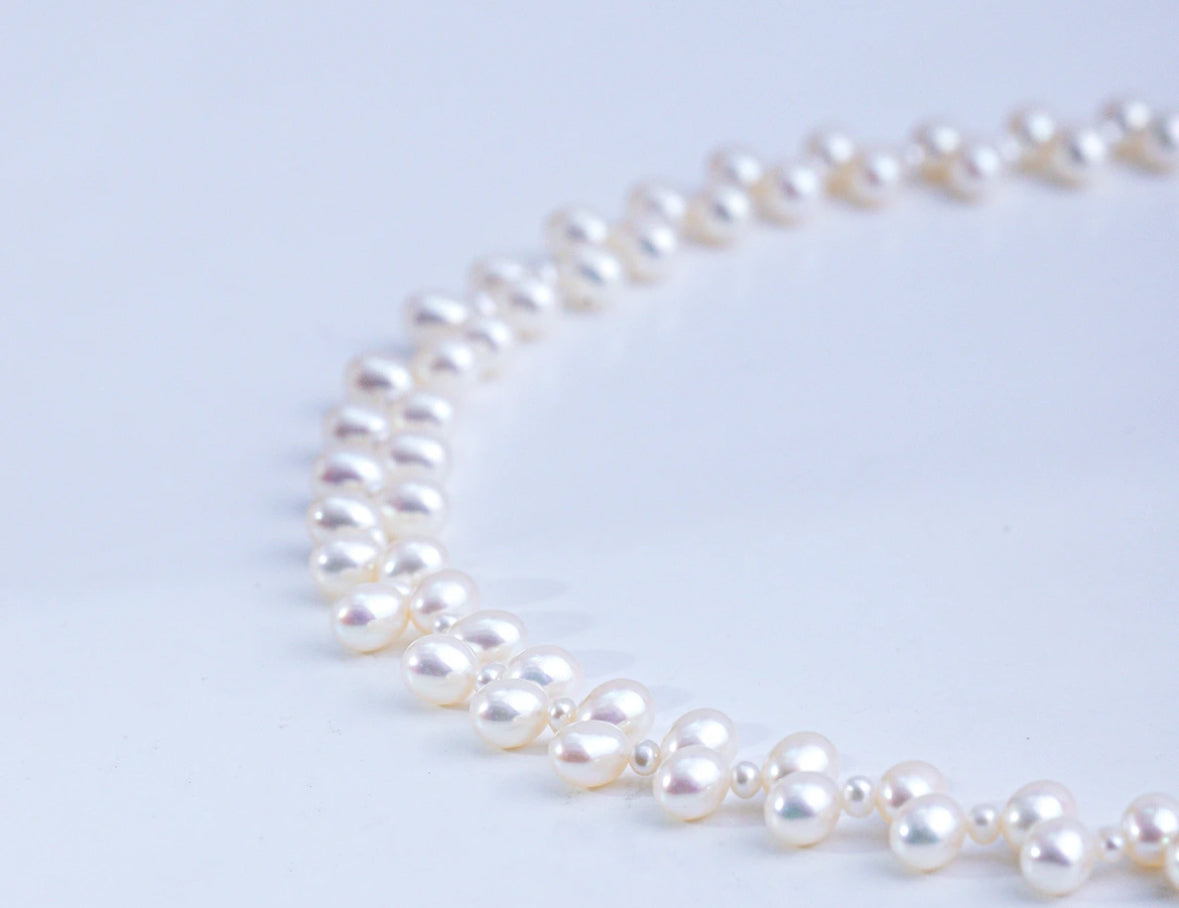 Freshwater Non-bead Pearl 'Floral Splendor' S925 Silver Versatile Fashion Necklace 2.5-3/4-5mm, Flawless to the Naked Eye