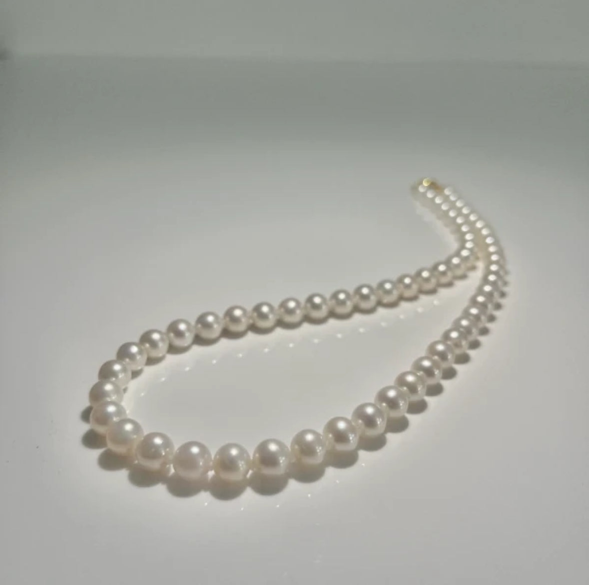 Japanese Akoya Pearl Necklace with S925 Silver setting 8-9mm