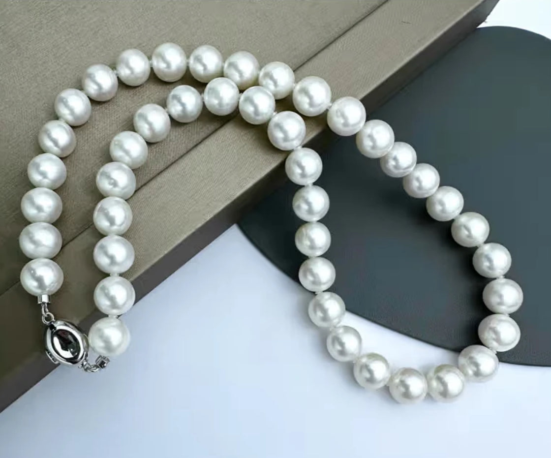 Freshwater Non-bead 8.5-9.5mm cultured pearl collar necklace