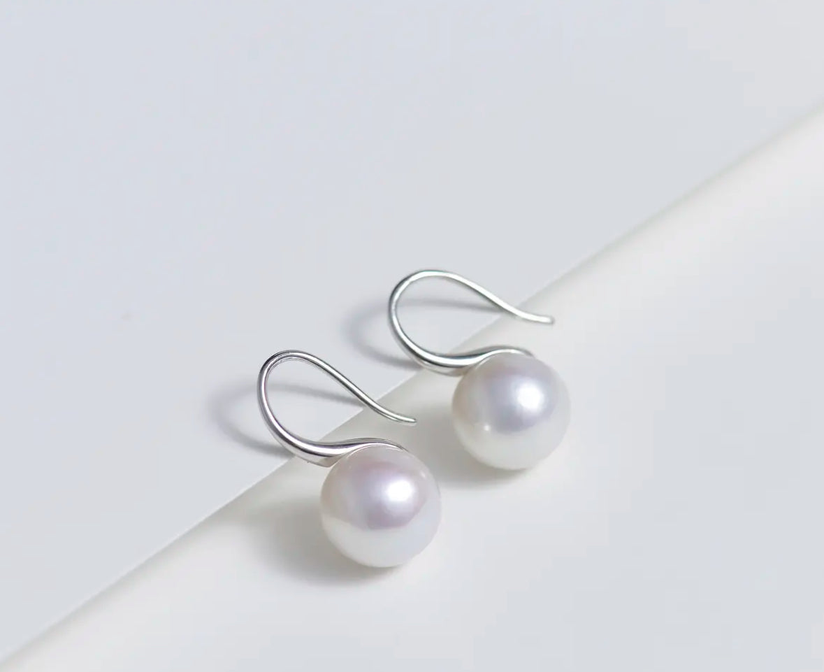 Freshwater Pearl and Pavé Drop Earrings, Created for Ryleen Jewelry 10-11mm