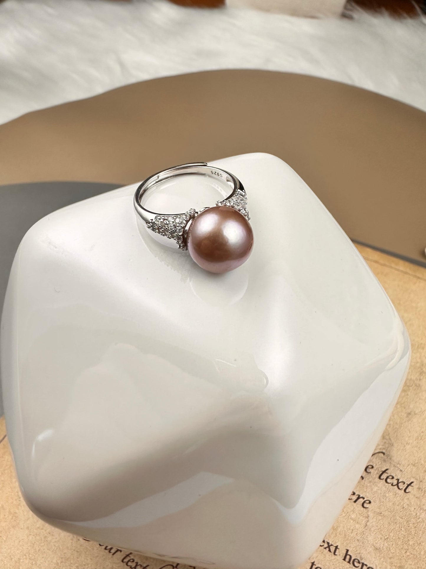 Natural Freshwater Charming Violet and Rosy Purple Pearl Ring 11-12MM, J30