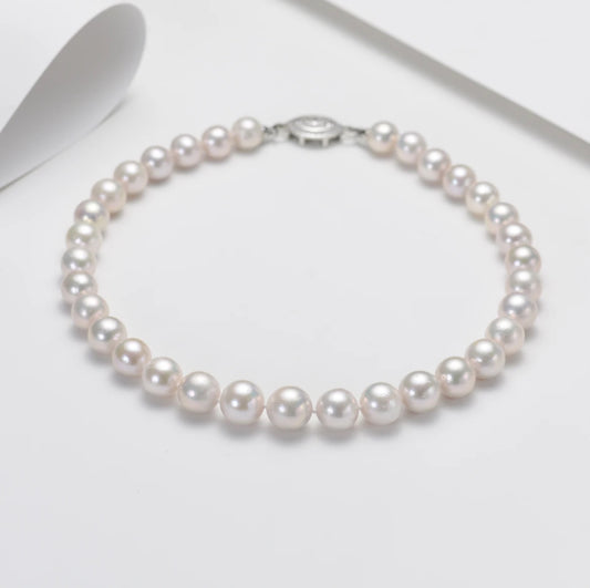 11-14mm Freshwater White Pearl Strand Necklace, Classic Elegance，A23