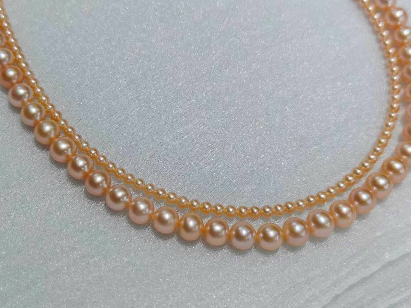 Sunset Orange Pearl Necklace