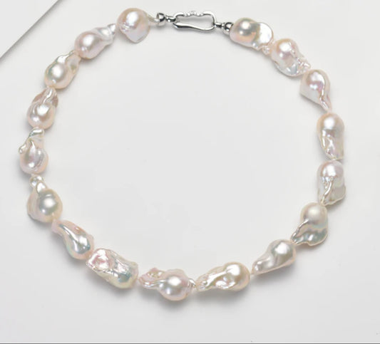 Aurora Baroque Freshwater Pearl(15mm up) Necklace, 18" + 1.25 extender