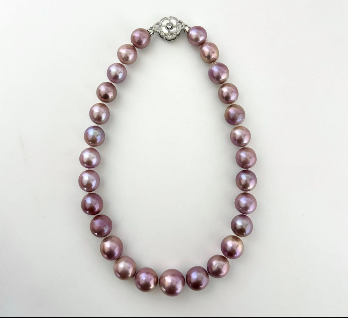 Natural Freshwater Morandi Purple Pearl 14mm+ Collector's Grade Pearl Necklace