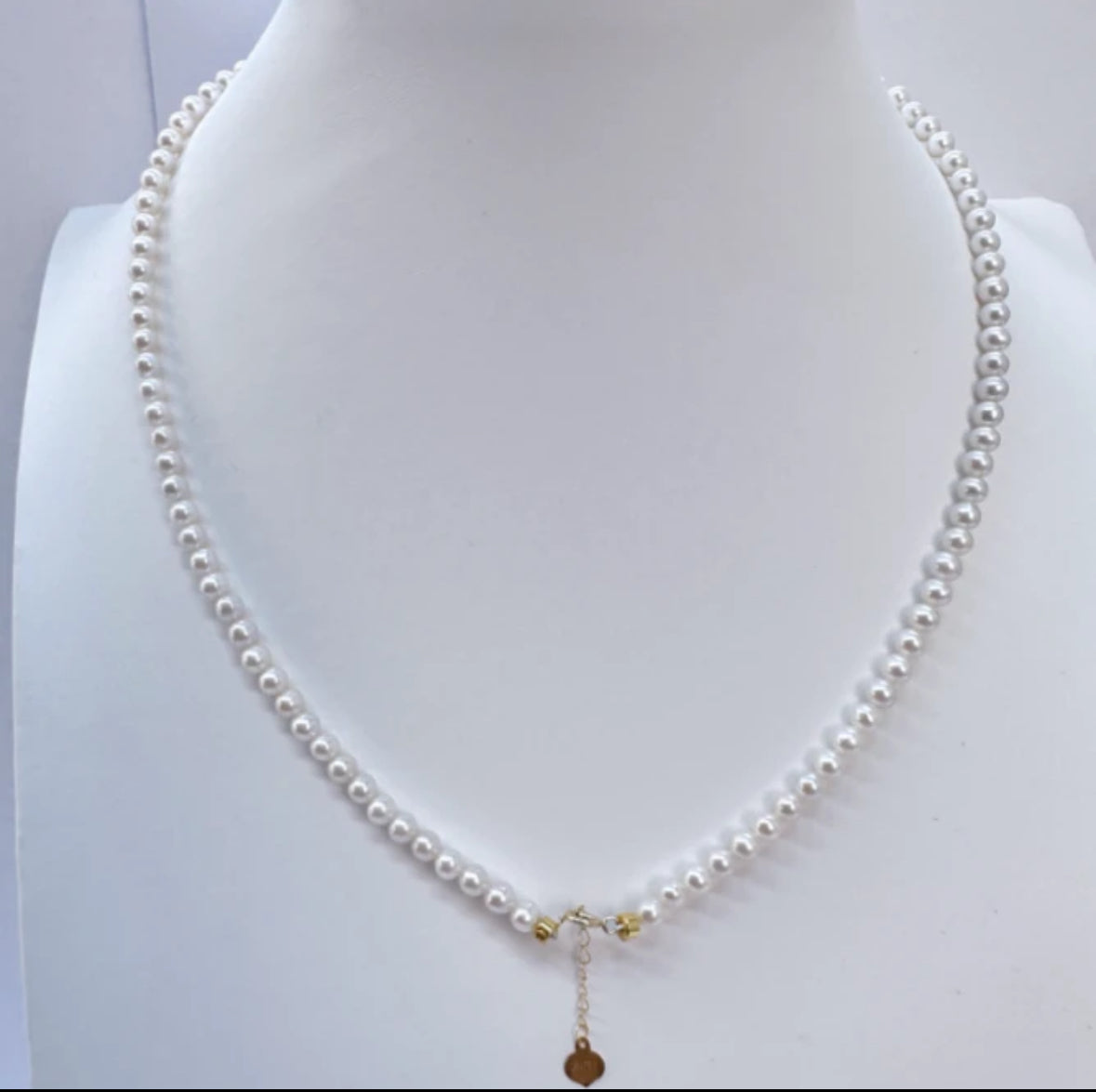 Ni Ni's Choice: Freshwater Non-bead Baby Pearls 3-4mm, Super High Luster Cold White Skin, G18k Classic White Versatile Necklace