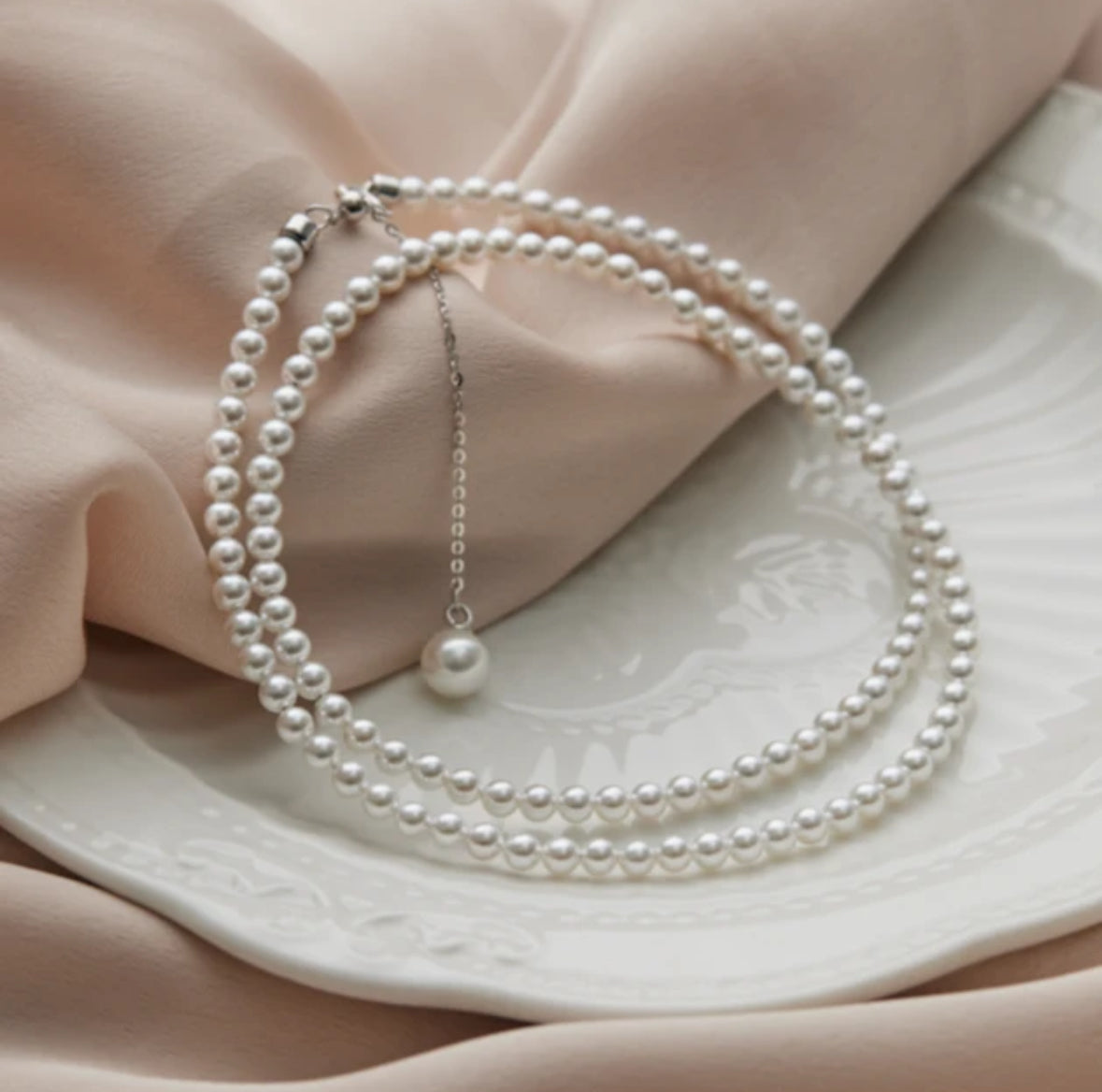 Japanese Akoya Baby Pearl Necklace with S925 Silver setting 3-4mm