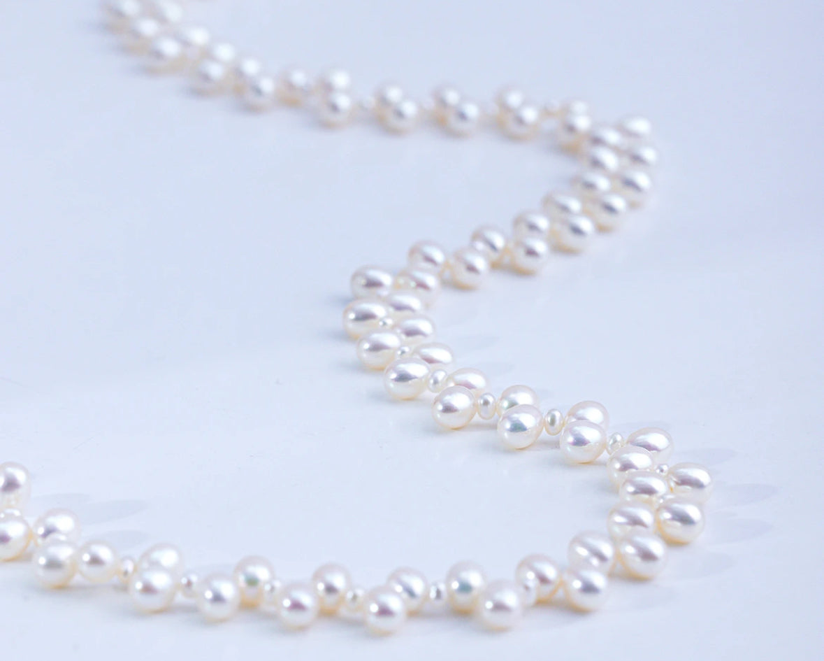 Freshwater Non-bead Pearl 'Floral Splendor' S925 Silver Versatile Fashion Necklace 2.5-3/4-5mm, Flawless to the Naked Eye