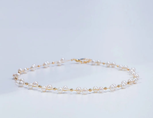 Non-bead freshwater pearls, full stars necklace,versatile and stylish, 4.5-5.5mm,