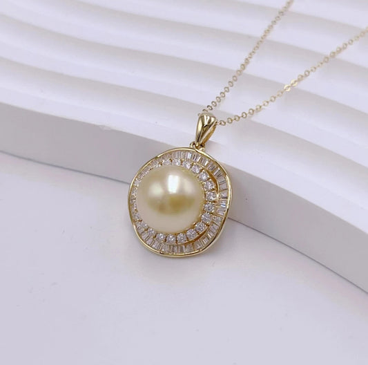 South Sea Golden Pearl Luxury Pendant/10-11MM